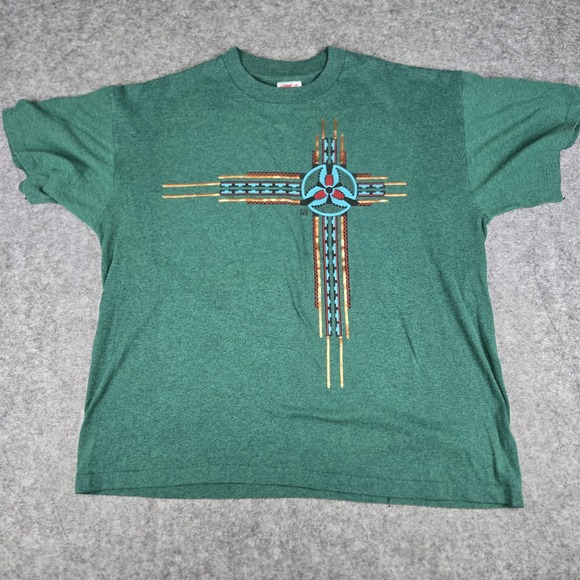 HEF-T Other - Vintage‎ 1989 (JFS) Southwestern Art Deco Metallic Single Stitch T-Shirt XXL VTG
